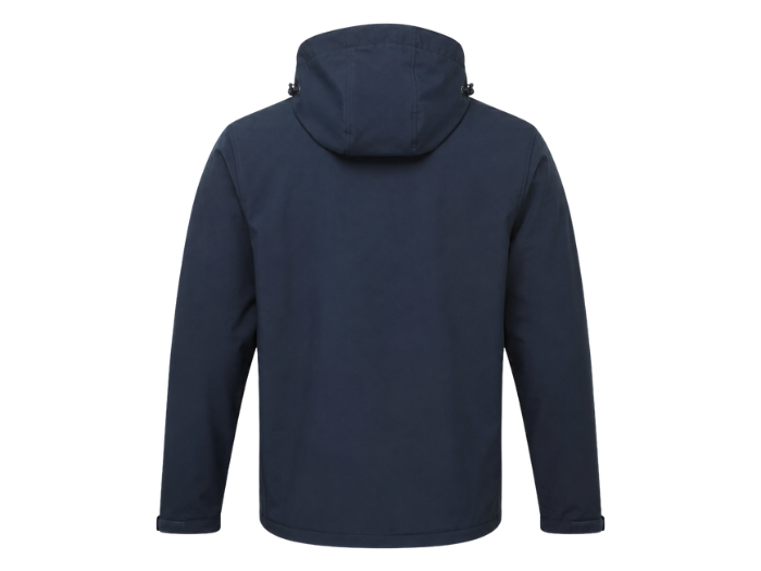 B2B Hooded Softshell Jacket Navy Workwear Custom Jacket Low MOQ