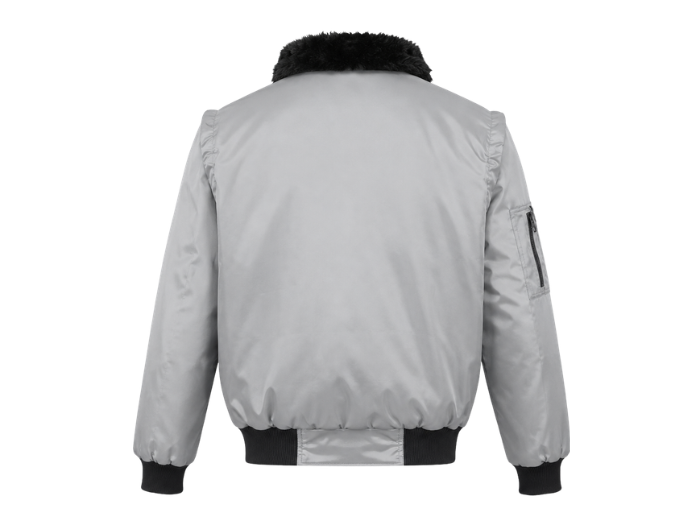 Wholesale Pilot Jacket Light Grey B2B Workwear Jacket front design preview