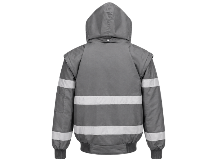 Custom Bomber Jacket Steel Gray B2B Workwear Jacket