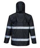 Custom Classic Rain Jacket Black B2B Reflective Workwear