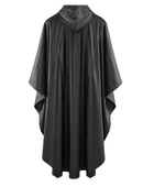 B2B Hooded Rain Poncho Workwear Black Low MOQ