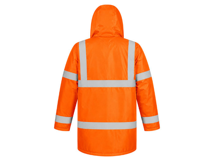 Custom Haulage Hi-Vis Coat Orange/Grey B2B Custom Workwear