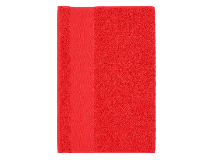 B2B Hairdressing Cotton Hand Towel Red Low MOQ Custom Salon Workwear front design preview