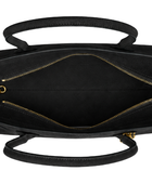B2B East-West Leather Shoulder Tote Bag Black Low MOQ