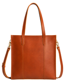 B2B Structured Leather Tote Bag Brown Custom Leather Bag Low MOQ