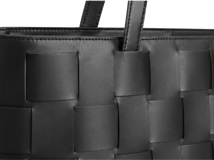 B2B Leather Tote Bag Black Custom Leather Bag Low MOQ