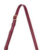 B2B Leather Top Handle Tote Bag Burgundy with Adjustable Shoulder Strap