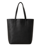 Black Leather Shoulder Tote Bag B2B Low MOQ Custom Tote Bag