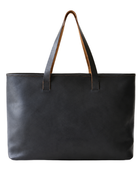 B2B Large Leather Tote Bag Black Custom Leather Tote Bag Low MOQ
