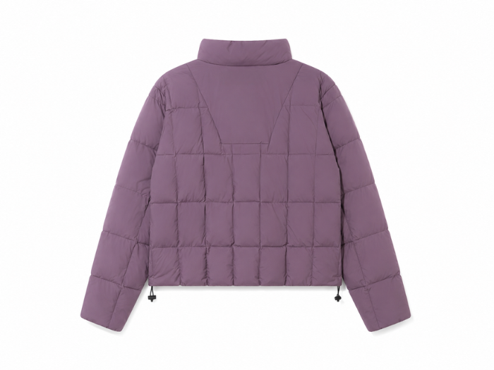 Cropped Duck Down Puffer Jacket – Dusty Mauve | B2B Low MOQ