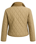 Quilted Lapel Duck Down Puffer Jacket – Beige | B2B Low MOQ