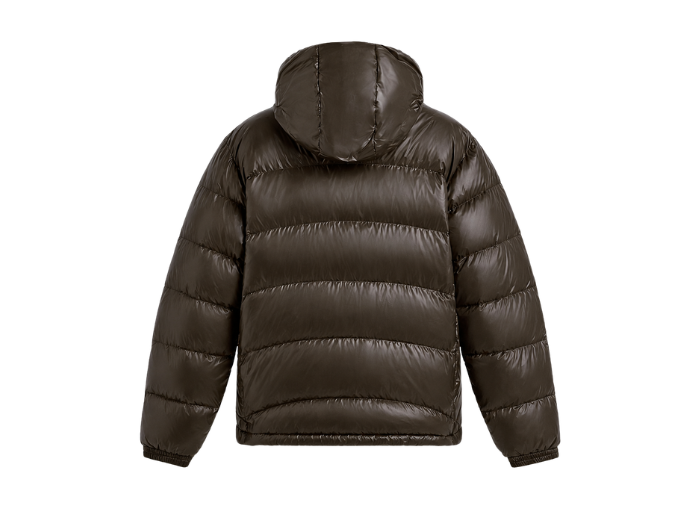 Hooded Water-Repellent Duck Down Puffer Jacket – Dark Olive Brown | B2B Low MOQ