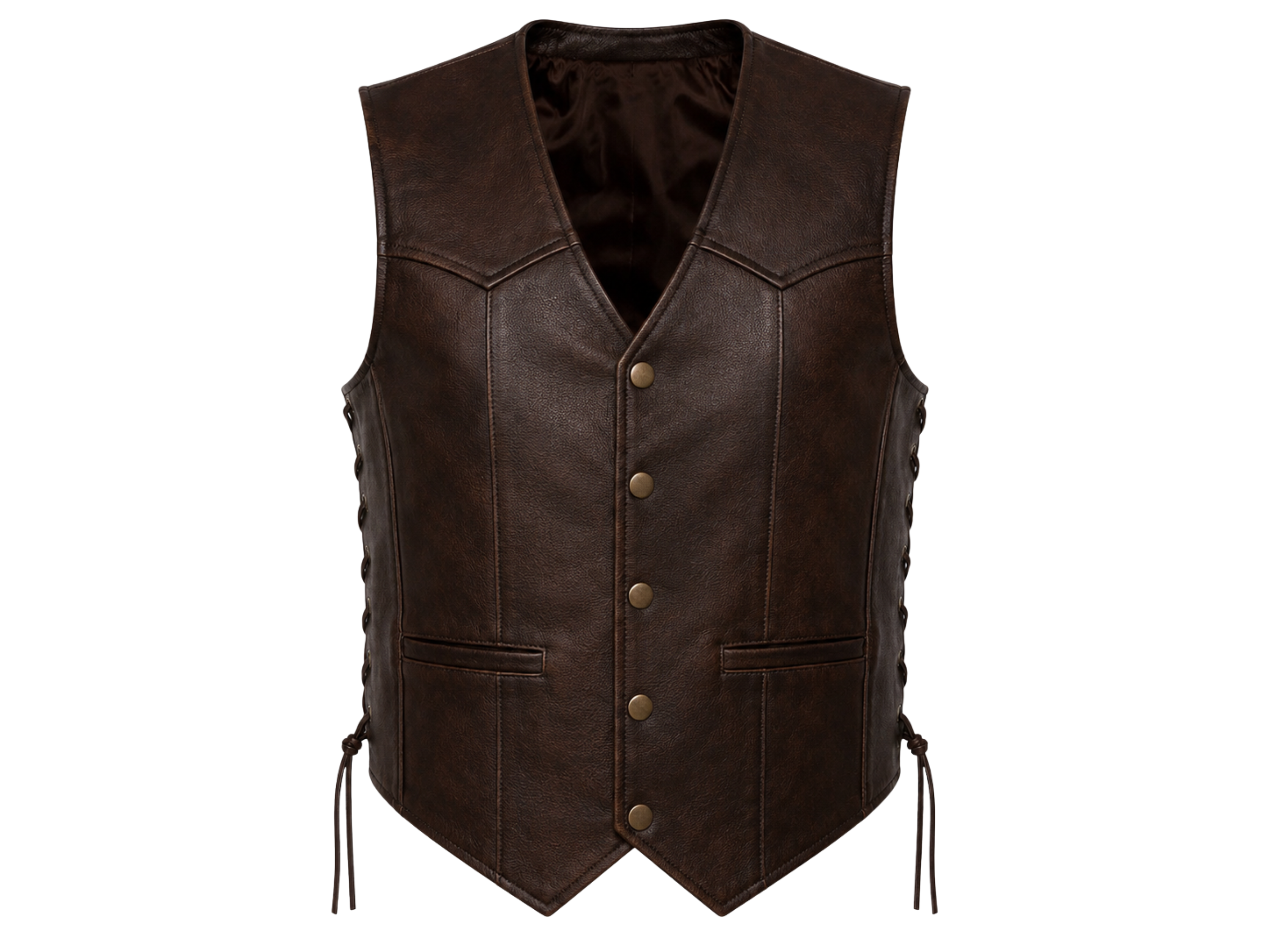 B2B Men’s Dark Brown Leather Hunting Vest Low MOQ Hunting