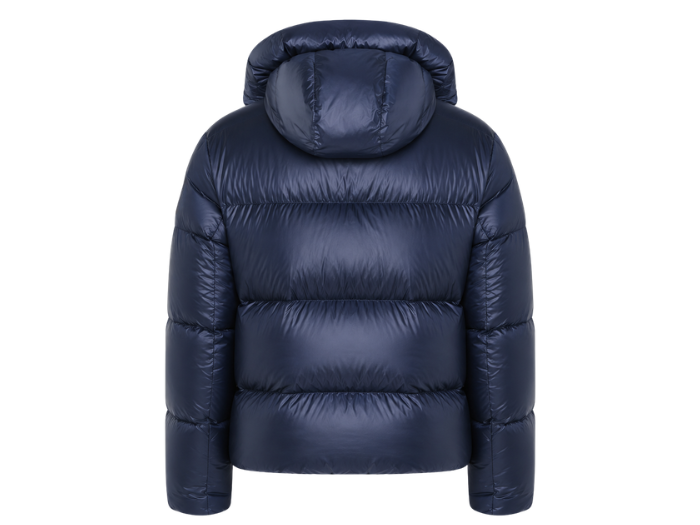 Hooded Goose Down Puffer Jacket – Navy Blue | B2B Low MOQ