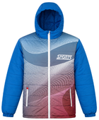 Custom Royal Blue Eider Down Hooded Puffer Jacket B2B Winter Jacket Manufactur