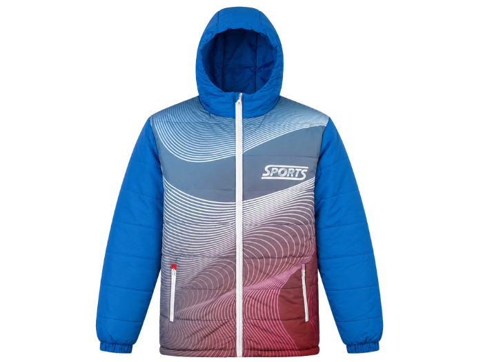 Custom Royal Blue Eider Down Hooded Puffer Jacket B2B Winter Jacket Manufactur