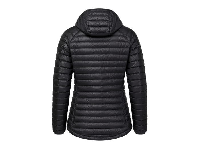 Women’s Chevron-Quilted Hooded Goose Down Jacket – Black | B2B Low MOQ