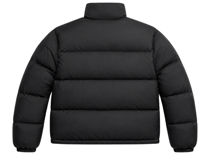 Stand-Collar Wide-Quilted Goose Down Puffer Jacket – Black | B2B Low MOQ