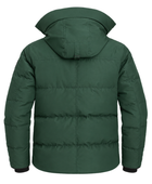 Hooded Snap-Front Goose Down Puffer Jacket – Forest Green | B2B Low MOQ