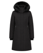 Women’s Black Fur Trim Hooded Long Coat B2B Low MOQ Winter Manufacturer
