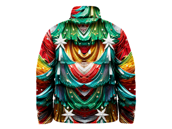 Men’s Christmas Print Eider Down Puffer Jacket B2B Low MOQ Outerwear Manufacturer
