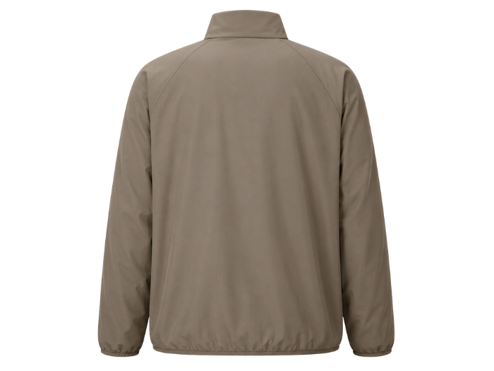 B2B Taupe Half-Zip Eider Down Pullover Jacket Low MOQ Winter Manufacturer