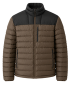 B2B Men’s Brown Black Contrast Eider Down Puffer Jacket Low MOQ Winter Manufacturer