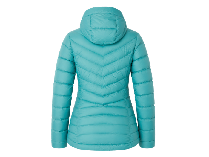 Women’s Hooded Eider Down Puffer Jacket B2B Aqua Blue