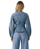 Custom Collarless Button-Front Denim Jacket B2B