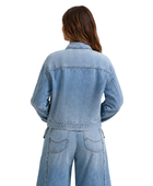 B2B Washed Cropped Denim Jacket Women’s Light Blue