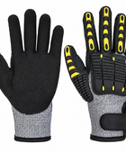 Black and Grey Anti-Impact Cut-Resistant Engineering Gloves | B2B Low MOQ