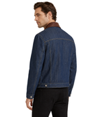 B2B Contrast-Collar Denim Jacket B2B Low MOQ Denim Manufacturer Men’s Dark Blue