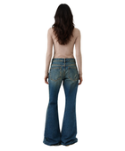 Slim Bootcut Denim Pants Mid Blue Distressed Wash | B2B Low MOQ