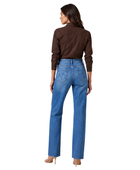 Flared Denim Pants Mid Blue Faded Wash | B2B Low MOQ
