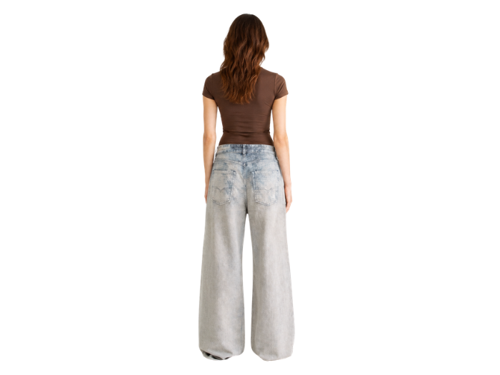 Wide Leg Denim Pants Grey Blue Ombre Wash | B2B Low MOQ