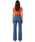 Straight Leg Denim Pants Mid Blue Faded Wash | B2B Low MOQ