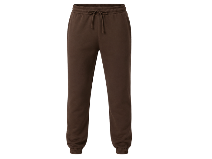 Cuffed Fleece Jogger Sweatpants Chocolate Brown | B2B Low MOQ front design preview