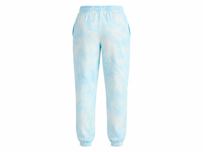 Cuffed Jogger Sweatpants Light Blue Cloud Tie Dye Wash | B2B Low MOQ
