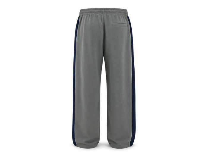 Balloon Fit Washed Panelled Sweatpants Charcoal Grey Contrast Design | B2B Low MOQ