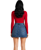 Custom High-Waist Denim Mini Skirt Women’s Medium Blue B2B