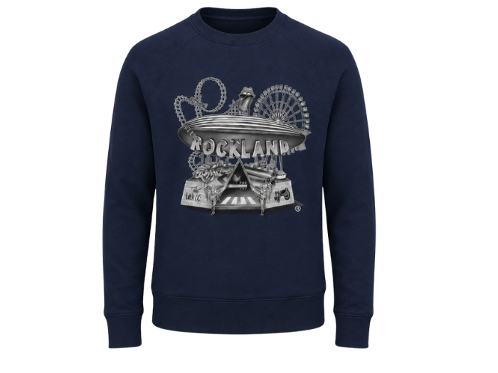 Crewneck Sweatshirt Navy Blue DTF Graphic Print | B2B Low MOQ front design preview