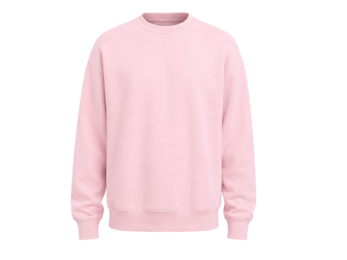 Oversized Sweatshirt Washed Pink Floral Back Screen Print | B2B Low MOQ