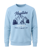 Men's Crewneck Sweatshirt Light Blue Mountain Screen Print | B2B Low MOQ