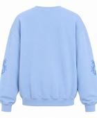 Oversized Sweatshirt Washed Light Blue Ornate Puff Screen Print | B2B Low MOQ