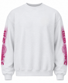 Oversized Sweatshirt White Dragon Floral Screen Print | B2B Low MOQ