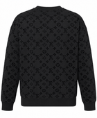 Crewneck Sweatshirt Black Velvet Self Textured Pattern | B2B Low MOQ