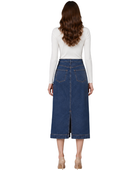 B2B High-Waisted Straight Denim Midi Skirt Low MOQ Denim Manufacturer