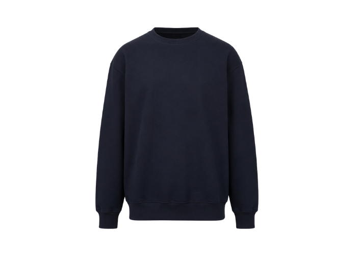 Relaxed Fit Sweatshirt Navy Chalet Landscape Back DTG Print | B2B Low MOQ