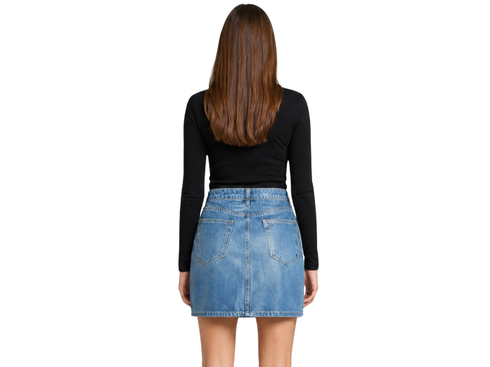 B2B High-Waist Denim Mini Skirt Women’s Medium Blue Low MOQ