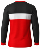 Dry Fit Crewneck Sweatshirt Black Red White Colour Block | B2B Low MOQ